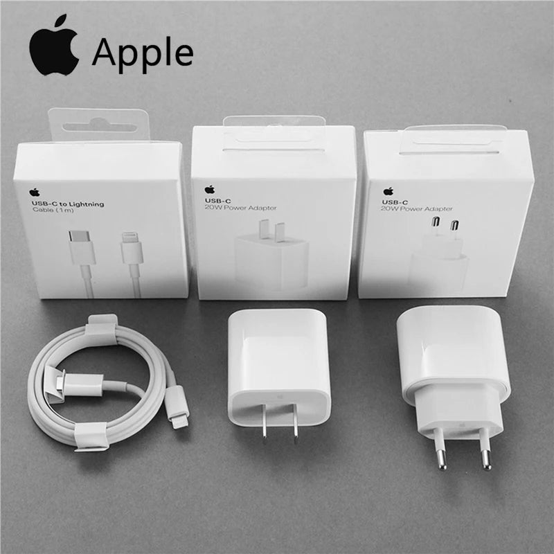 Cargador Original Apple MagSafe Cargador Inalámbrico 15W/ Adaptador de Corriente Tipo-C 20W / Cable USB-C 1m Para iPhone 15 14 13 12 11 Pro Max