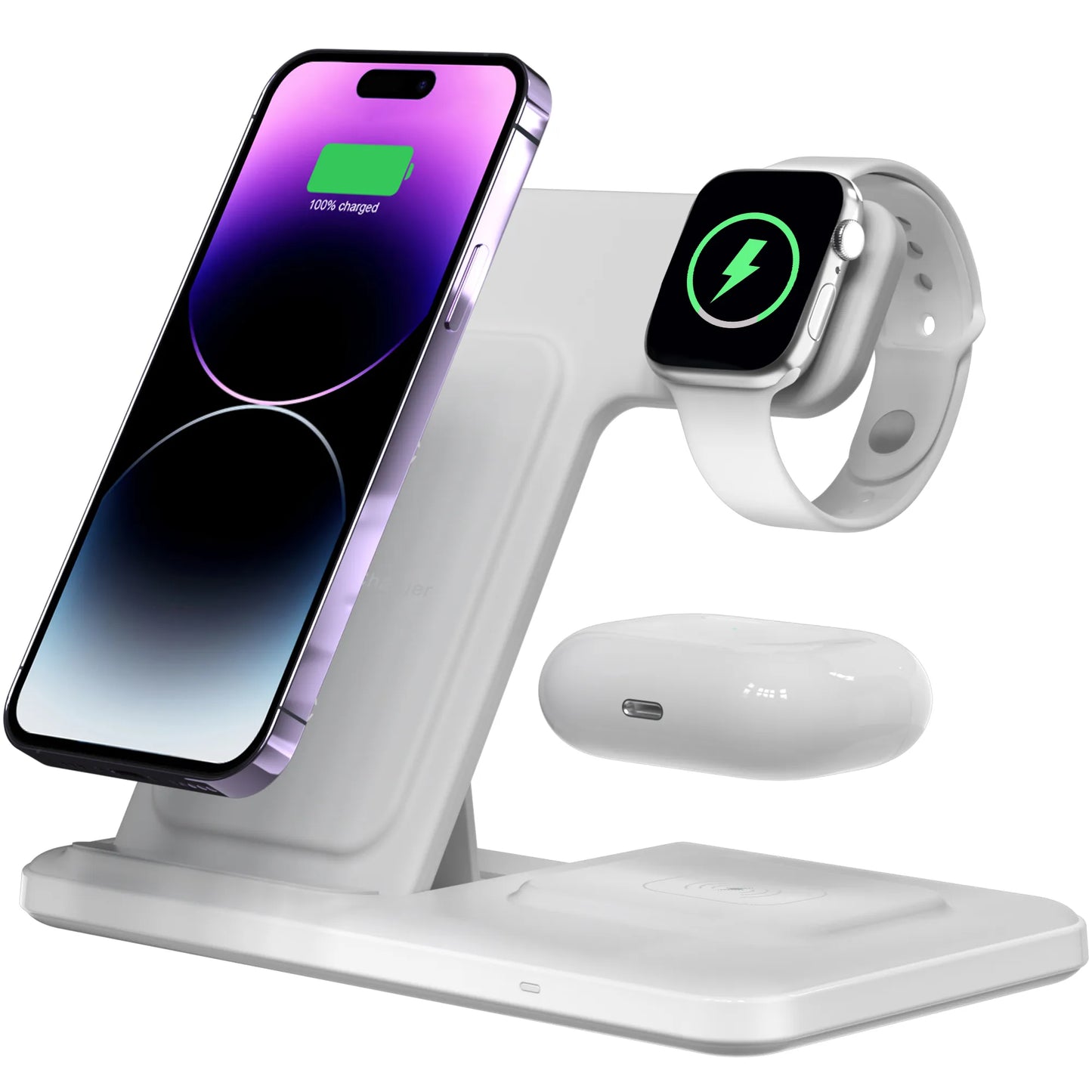 Cargador inalámbrico de 15 W. 3 en 1 para Iphone 13/14 Pro max/12;PApple Watch y AirPods Pro